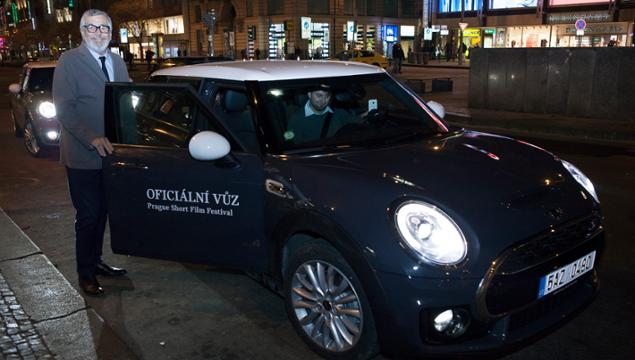 Karlovy Vary IFF President Jiri Bartoska with Official Car Mini